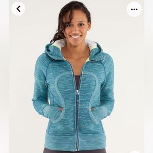 Lululemon Athletica Women Scuba Blue/Green Hoodie. Sz 10
